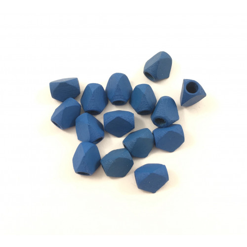 Triangle blue 7 mm wood beads